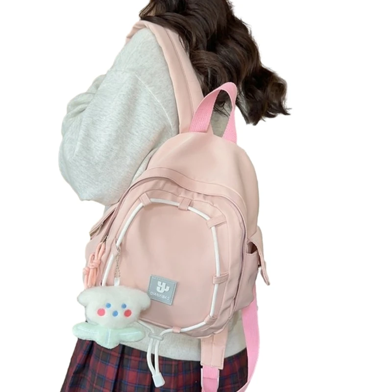 Mochila escolar pequeña y encantadora para estudiantes, versión coreana, con adorno