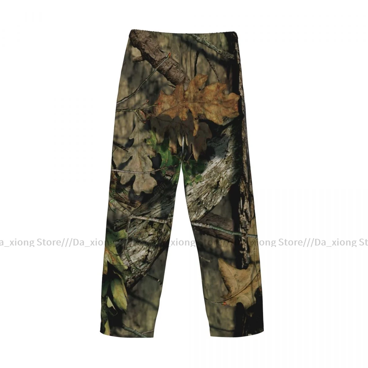 Heren Casual Pyjama Lange Broek Losse Elastische Tailleband Camouflage Bladeren Print Gezellige Nachtkleding Home Lounge Broek