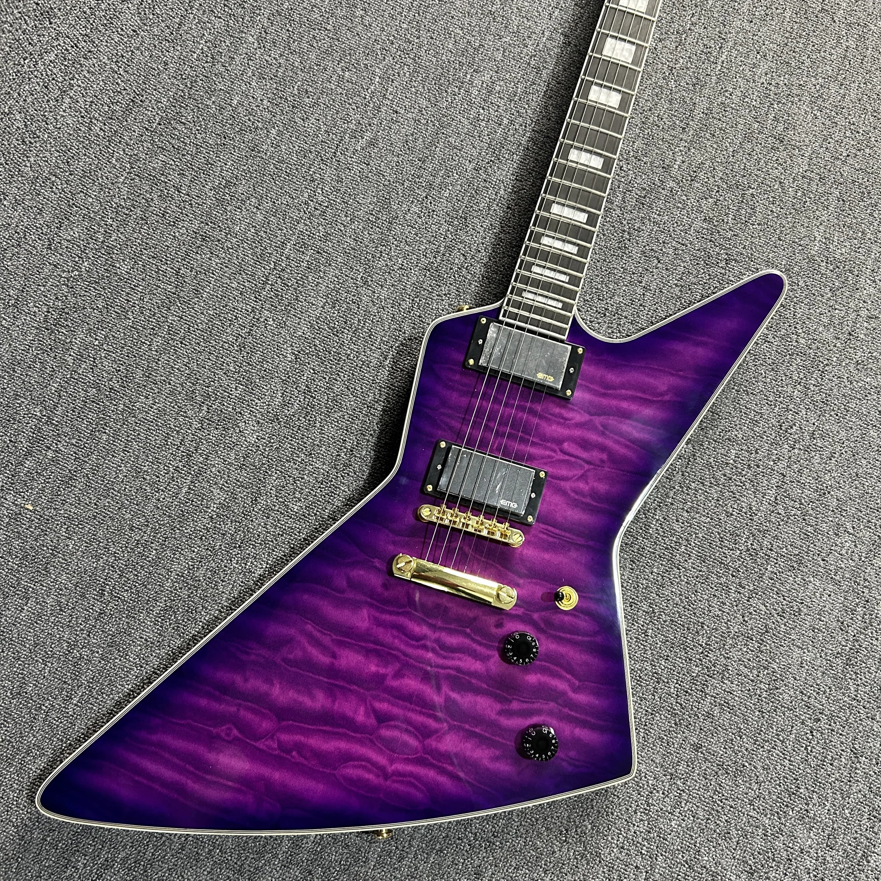 Electric Guitar The Purple Color Goose Type Tiger Stripes Factory Direct Sales Free Shipping Gleeson