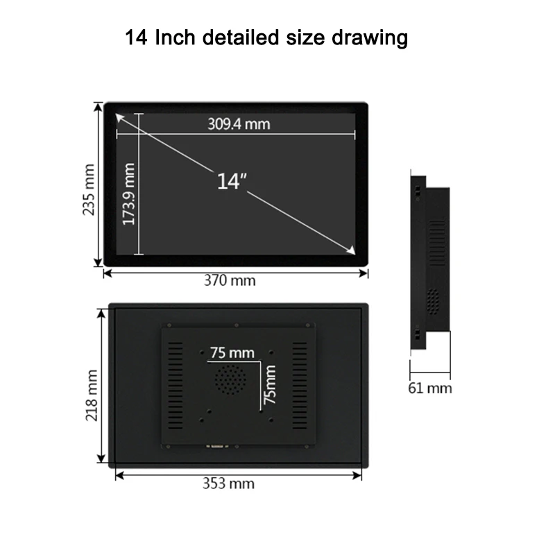 14 بوصة شاشة تعمل باللمس مقاوم جزءا لا يتجزأ من الكمبيوتر الصناعي Inter i3/i5/i7 اللوحة الأم الجيل السادس مع وحدة Wifi RS232 Com