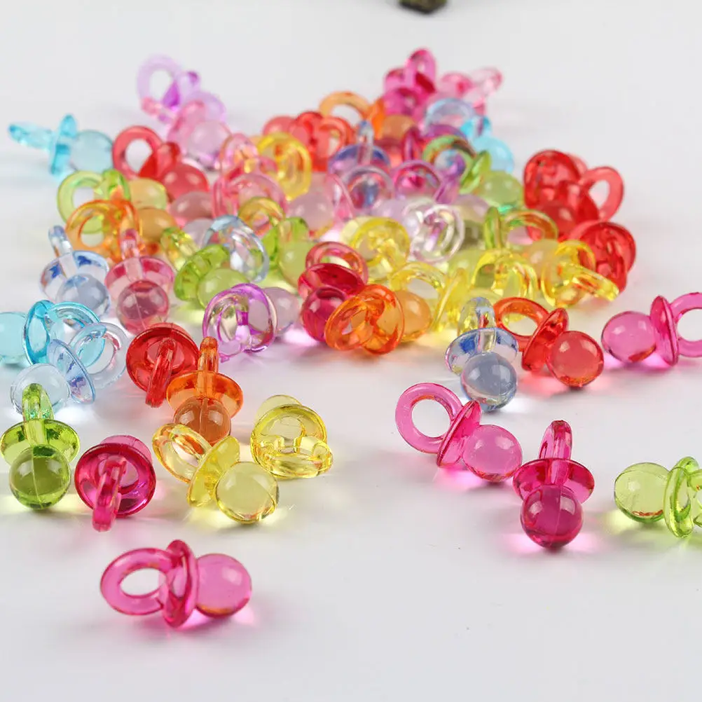 

80Pcs Transparent Baby Pacifier Set Acrylic Soft-Surface Pacifiers for Newborns 3 Months Up Lightweight Handle Ring Dental