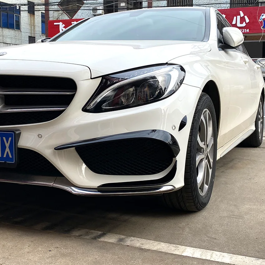 For Mercedes Benz C Class W205 C180 C200 C260 C300 2015 2016 2017 2018 Front Bumper Lip Spoiler Splitters Canards
