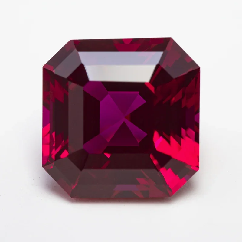 

Top Lab Grown Ruby Square Asscher Cut Red Color VVS1 Gemstone Charms DIY For Jewel Making Material Selectable AGL Certificate