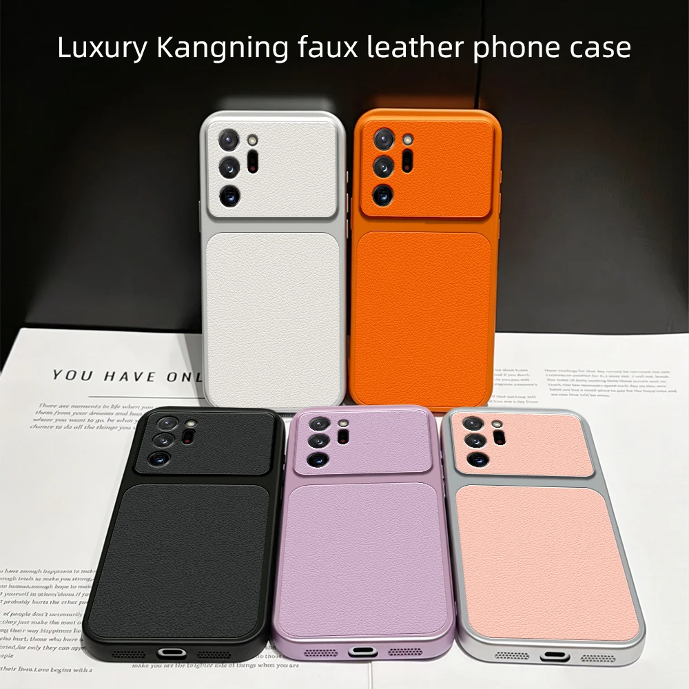 For Samsung Galaxy Note20 Ultra Case Note20 Ultra Cover Leather Case Luxury LensProtection Case Protect Matte leather Back Cover