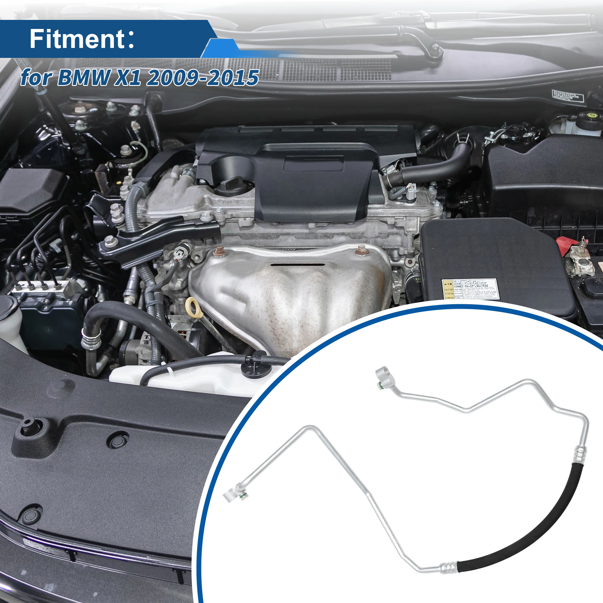 

UXCELL A/C Refrigerant Liquid Hose for BMW X1 2009-2015 Pressure Hose Air Conditioning Pipe Line No.64506799633 Rubber Iron