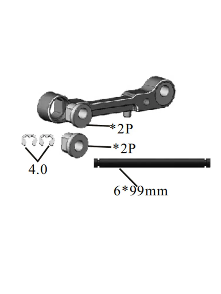 Hsp Rc Auto-Onderdelen Accessoires 054008 Sus.Arm Lange Houder (R)(Binnenkant Schuin Gat) Van 1/5 Gas Truck Skelet En Baja 94054