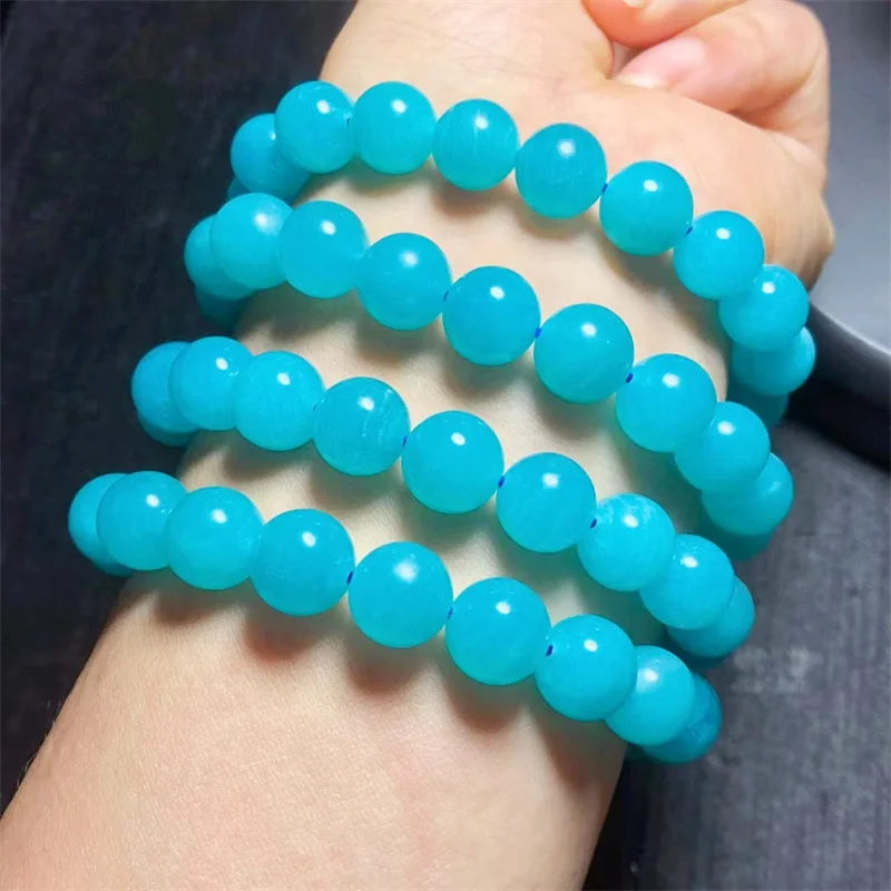 

Natural Amazonite Bracelet Bangle Bead Crystal Healing Stone Fashion Gemstone Jewelry Birthday Present 1pcs 10mm