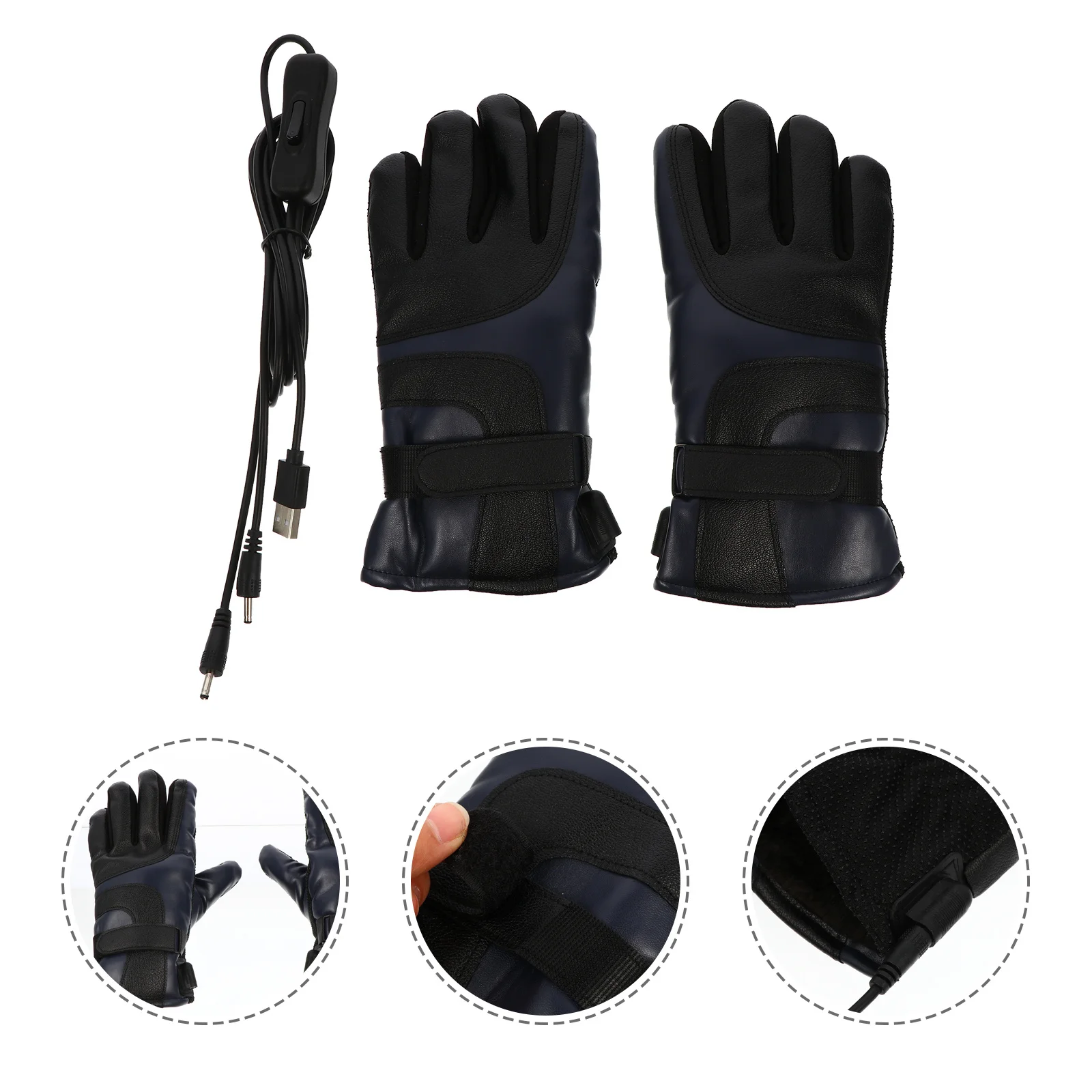 1 زوج الحرارية USB قفازات تسخين كهربائي الشتاء مقاوم للماء ركوب الدراجات الأيدي الدافئة لمس قفازات جهاز تدفئة محمول