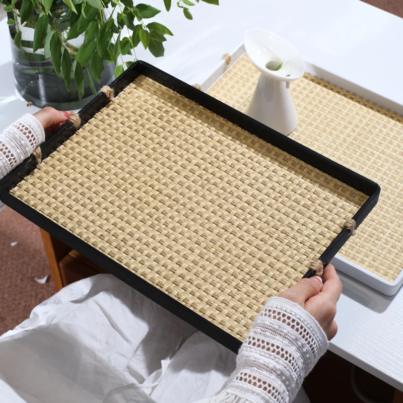 Natural Fiber Tray - Boho Chic Jewelry Display, Luxury Home Staging Decor, Aromatherapy Organizer, Eco-Friendly Tabletop  Gift