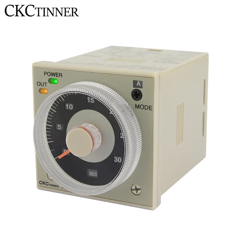 AC100-240V H3CR-A time relay 1.2s to 300h 50/60Hz 11PIN Power on and off cycle delay time relay 24V 12V with socket base PF113A