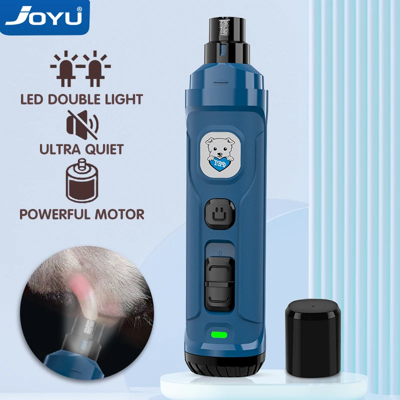 

JOYU Dog Nail Grinder with 2 LED Light - Super Quiet Powerful 2-Speed Nail Trimmer File for Small Medium Large Dogs & Cats