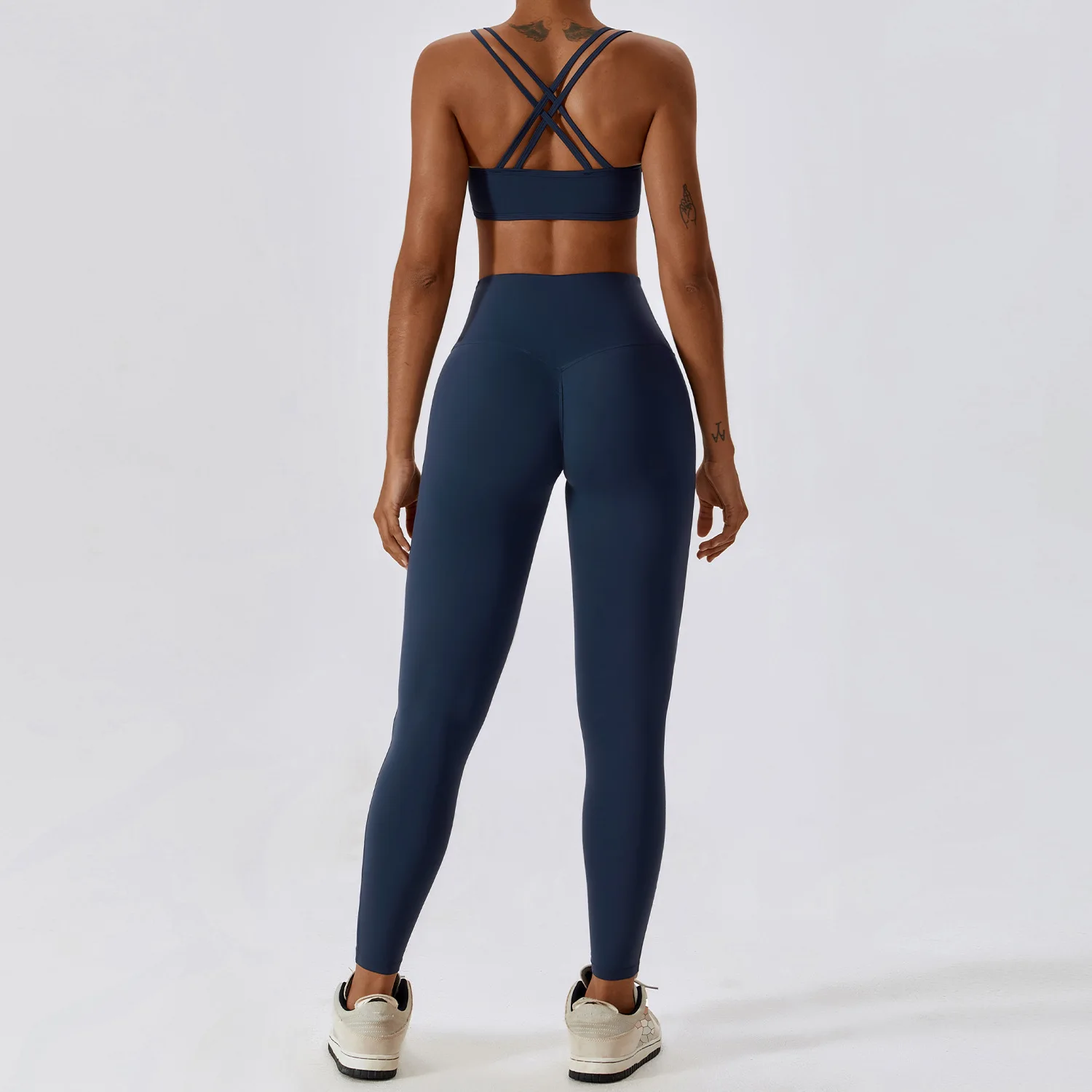 Conjuntos de ropa de Yoga para mujer, ropa atlética, Leggings de cintura alta y Top, chándal sin costuras para gimnasio, trajes de entrenamiento