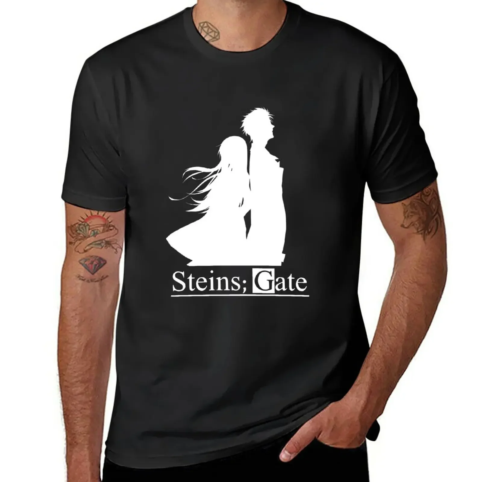 Steins;Gate (Dark) T-Shirt Aesthetic clothing customs boys animal print men graphic t shirts