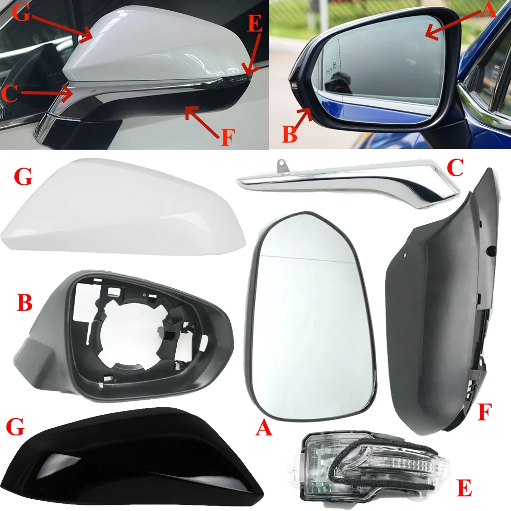 

Rearview Mirror Cover Frame Housing Shell Cap For Lexus RX RX200T RX350 RX350 IV 2016-2022 NX NX200T NX300h NX300 MK1 2014-2021