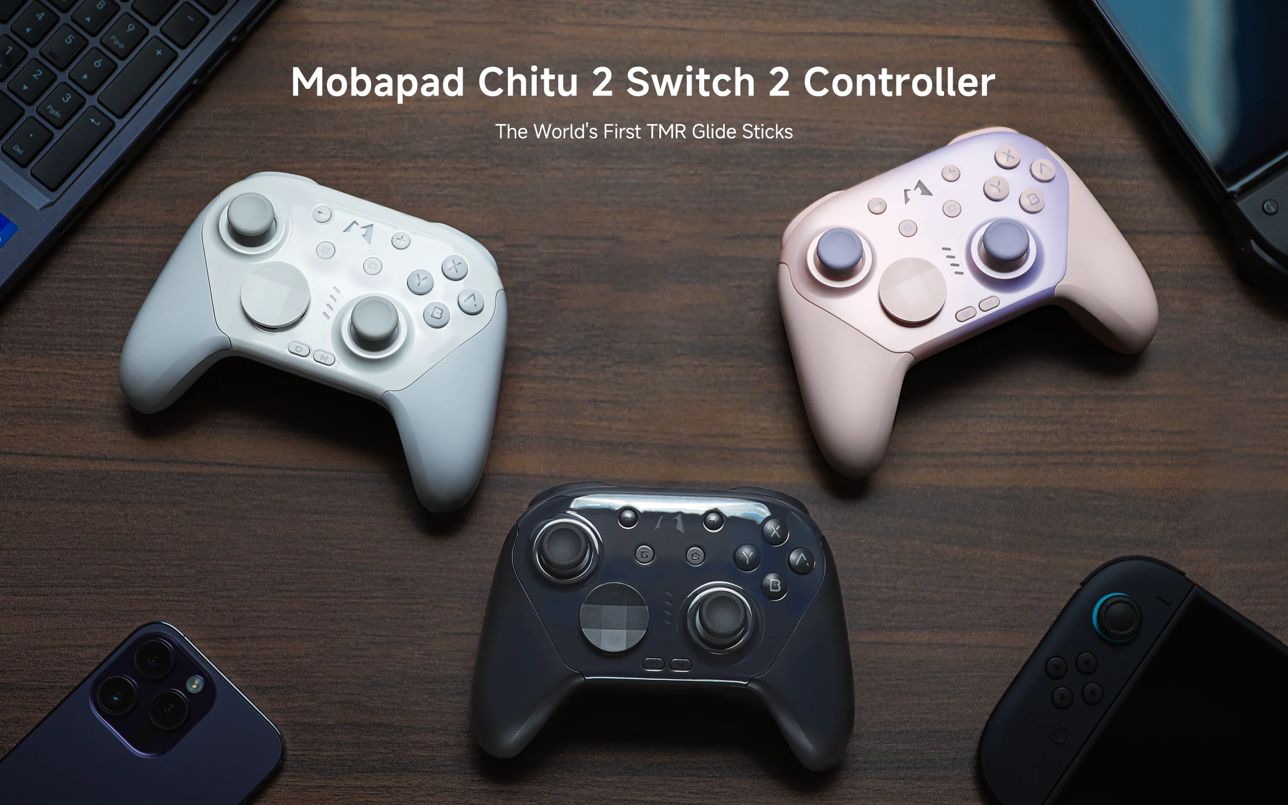 Mobapad CHITU 2 Bluetooth-Controller mit TMR-Joysticks für Nintendo Switch 1/2 PC Android iOS mit HD Rumble, NFC, Turbo Gamepad – Detail 1