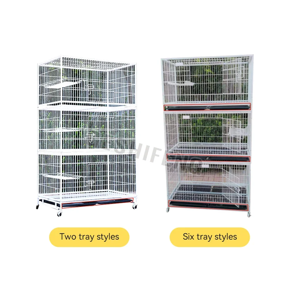 China 3 Layer Vet Cages Iron Wire 110*70*190cm Metal Cat Cage Cheap Large Folding Wire Pet Cage for Cat Dog