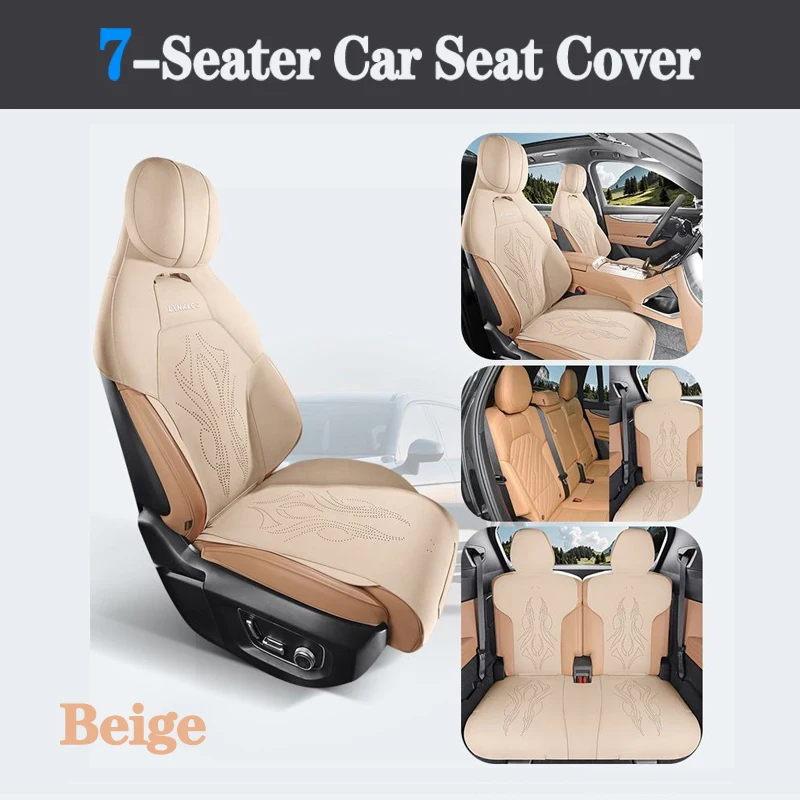 High Auto Car Seat Cushion Cover for LYNK & CO 09 2021-2024 2025 Four Seasons Half Package Seat Aviation Turn Leather Custom