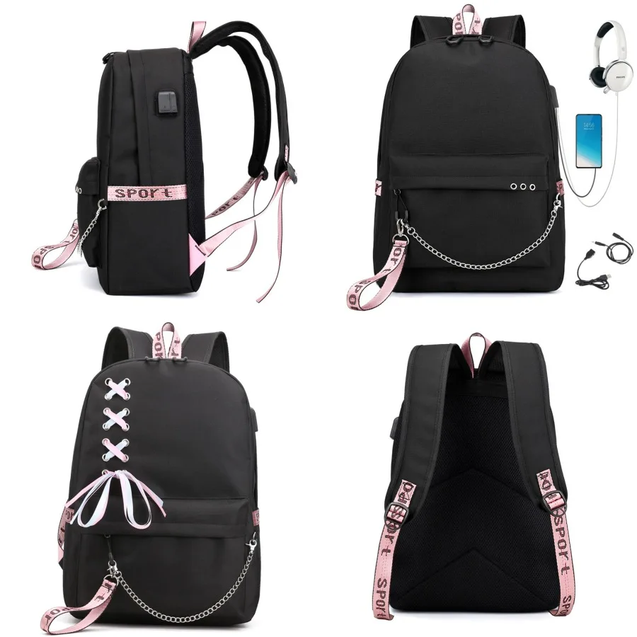 

【Новый стиль】Новый USB-рюкзак из оксфордской ткани большой вместимости, повседневный, в стиле преппи, для школьников средних классов, для путешествий.