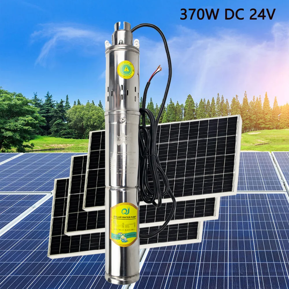 

370W Small Solar Brushless Irrigation DC Water Pump With Built In Controller Water Flow Rate 2.5T/H Solar PV Deep Well Pump