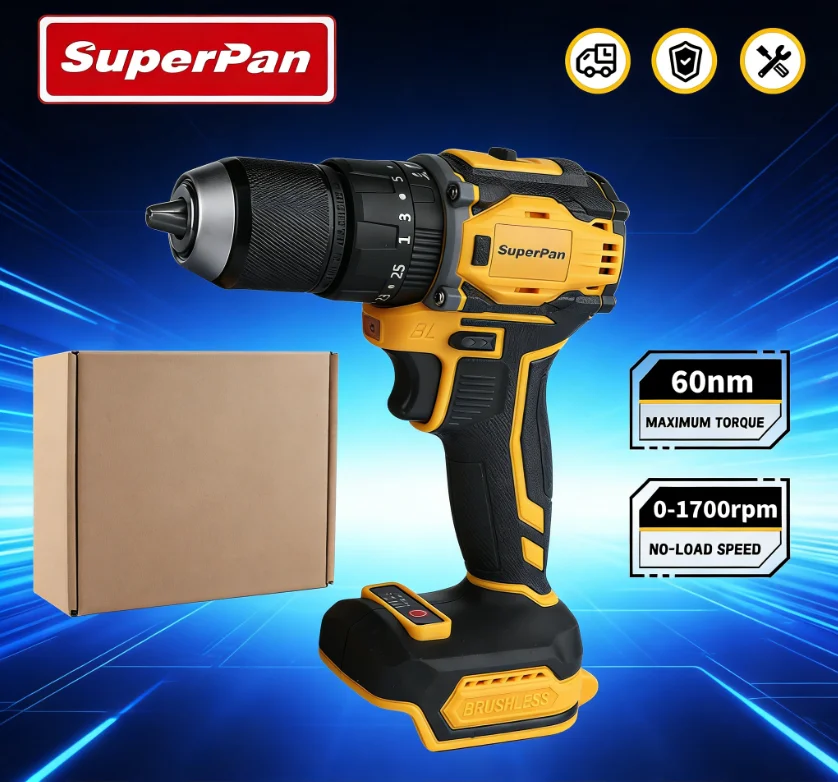 ブラシレスドリル-60n。-電動ドリルは、ネジの穴あけや締め付けに使用されます。dewaltバッテリーピン（裸金属版）用です。