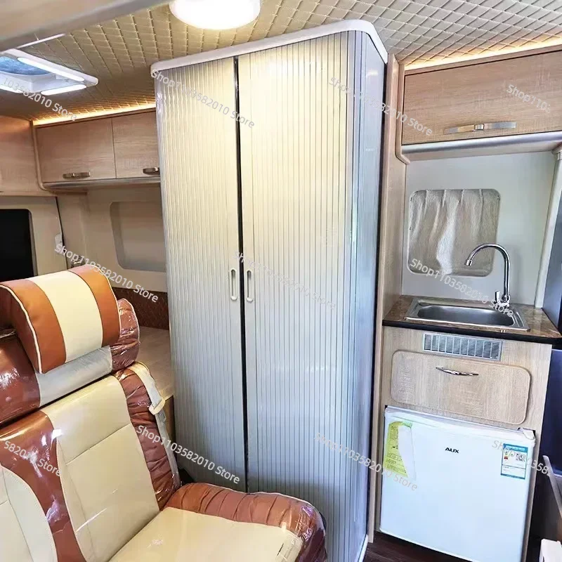 Grenzüberschreitende PVC-ABS-Lamellentür für Wohnmobile, großes Schiebetür-Set für Wohnwagen-Badezimmer