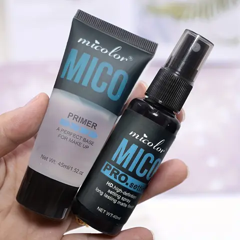 Juego de maquillaje de imprimación de maquillaje + spray fijador, maquillaje invisible para renderizado de color de poros, para maquillaje base y acabado de maquillaje