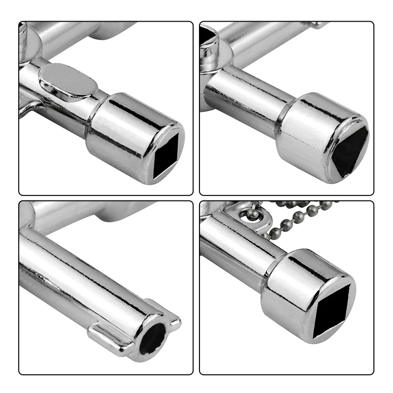 5 In 1 Cross Switch Key Wrench With Accessories Universal Square Triangle Train Electrical Cupboard Box Elevator Cabinet Alloy