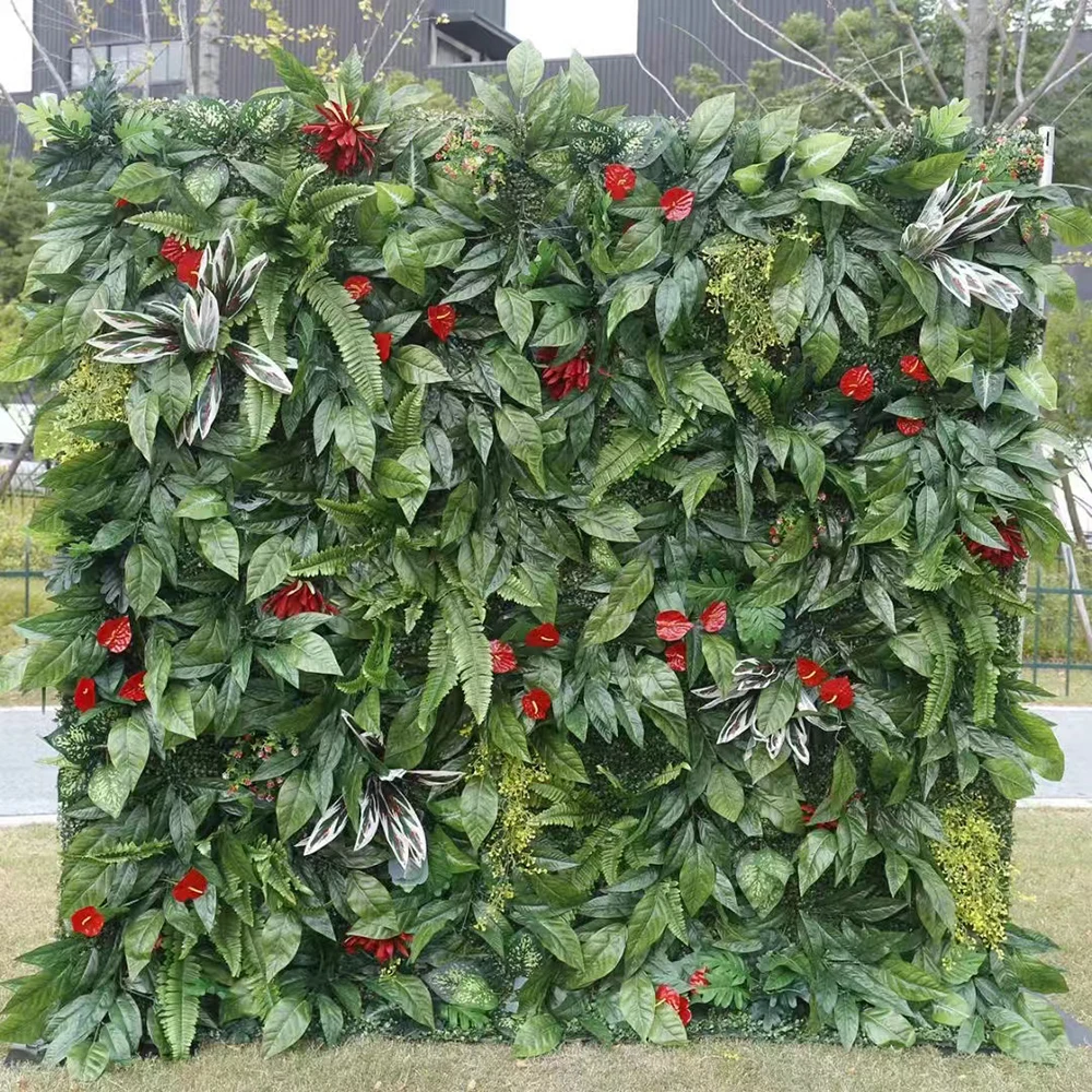 

Customized high quality artificial green grass wall green plant backdrop for Garden party decor artificial wedding backdrops