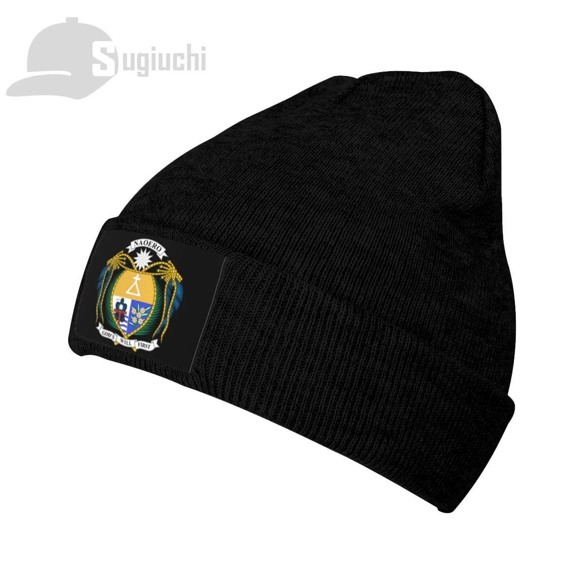 Emblem Of Nauru Country Top Print Men Women Unisex Knitted Hat Winter Autumn Beanie Cap Warm Bonnet