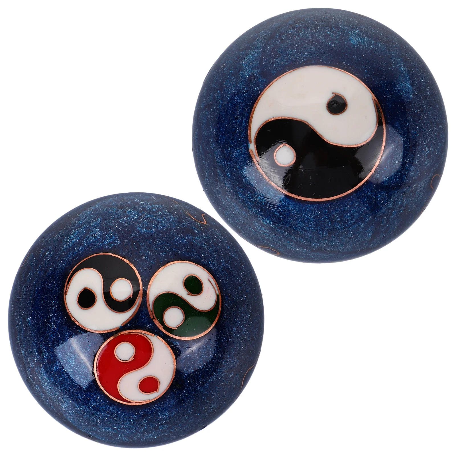 

2Pcs Fitness Chinese Handballs Blue Enamel Yin Yang Stress Relief Exercise Balls for Therapy Meditation Muscle Relaxation