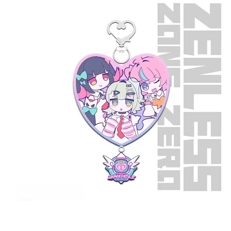 Zenless Zone Zero Angels of Delusion‌ Keychain Badge ZZZ Sunna Nangong Yu Aria Keyring Pendant Ornament Accessories Friend Gift view 4