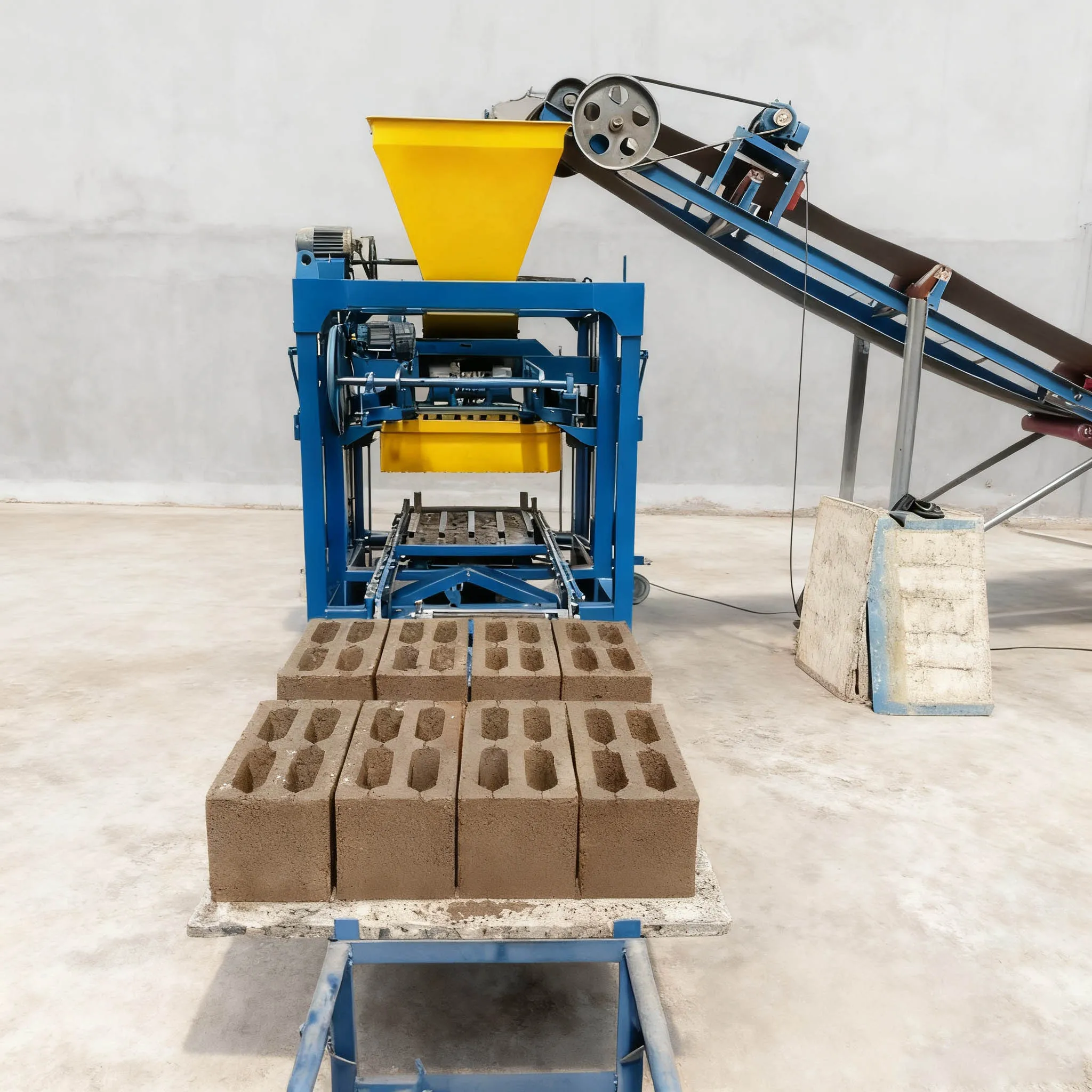 

Small cement brick machine line Hydraulic building materials Concrete hollow semi-automatic non-combustible block machine