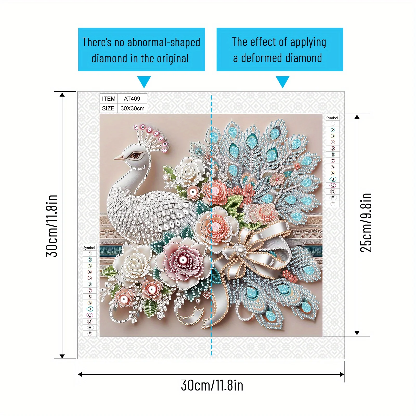 5D Special Shape Diamond Art Kits for Beginners, Diamond Painting Kits for Adults Peacock, Crystal Rhinestones Diamond Painting