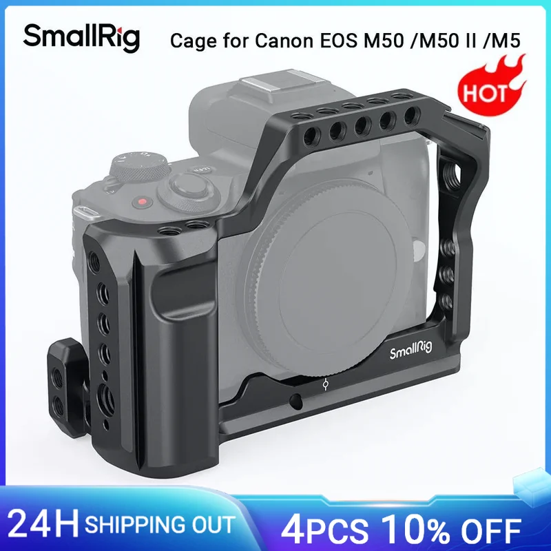 SmallRig M50 /M50 II /M5 Cage, Video Film Movie Making Rig with Integrated Grip and NATO Rail for Canon M50 /M50 II / M5 -2168C