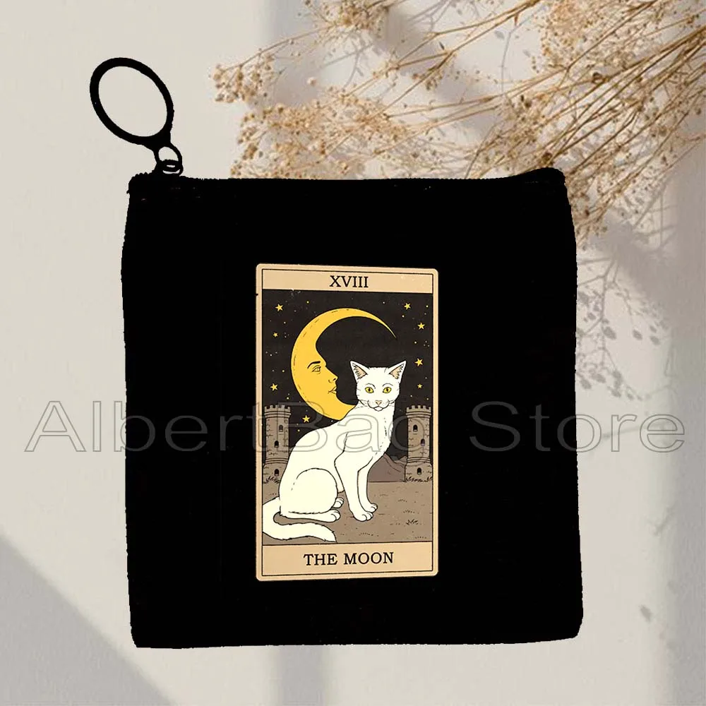 The Fool Sun Moon Star Lovers Libra Gemini Cat Owl Frog Cats Astrology Scorpio Canvas Coin Purse Key Case Small Bag Wallet Pouch