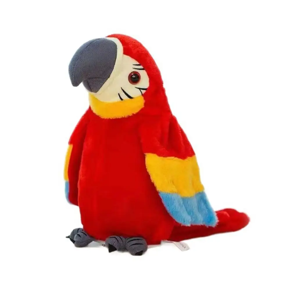 Talking Macaw Parrot Repeat What You Say Stuffed Animal Plush Toy Electronic Record Waving Wings Electroni Bird Stuffed Toys