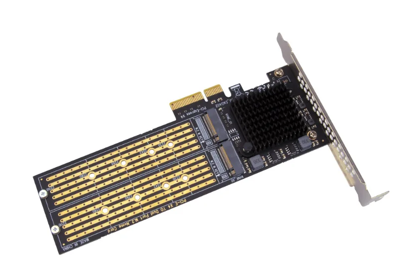 PCI-E X4 to NVME Split-free hard Disk Expansion Card M.2 Solid State 22110 Dual-disk array adapter board