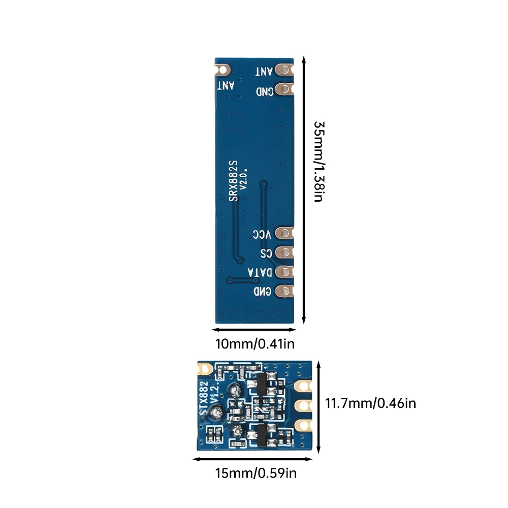 1 세트 433MHz 100 미터 무선 모듈 키트 ASK 송신기 STX882 + ASK 수신기 SRX882 + 2PC 구리 스프링 안테나