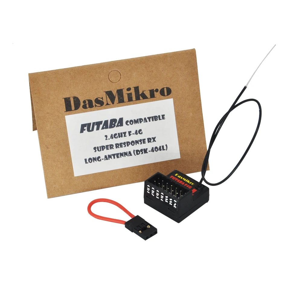 Futaba F-4G 4 Channel 2.4Ghz Compatible Receiver with Long Antenna DASMIKRO DSK-404L For Futaba 10PX Transmitter RC Car Model