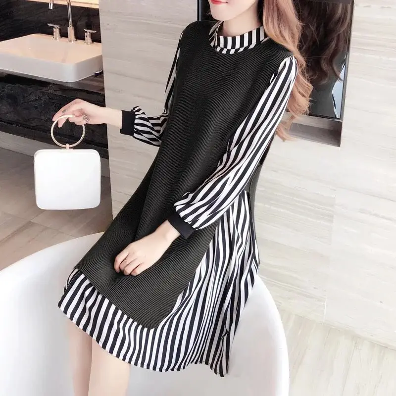 긴 소매 여성용 브라운 봄 새틴 드레스 레이스업 보타이 스위트하트 네크라인 허리 밴드 리본 섹시한 OL