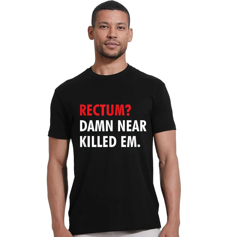 Rektum? Fast Habe Sie Getötet T-Shirt Y2k Lustiger Rectum Dad Style Witz-Geschenk-Shirt Humor Personalisierte Buchstaben Bedruckte Herrenbekleidung – Detail 6