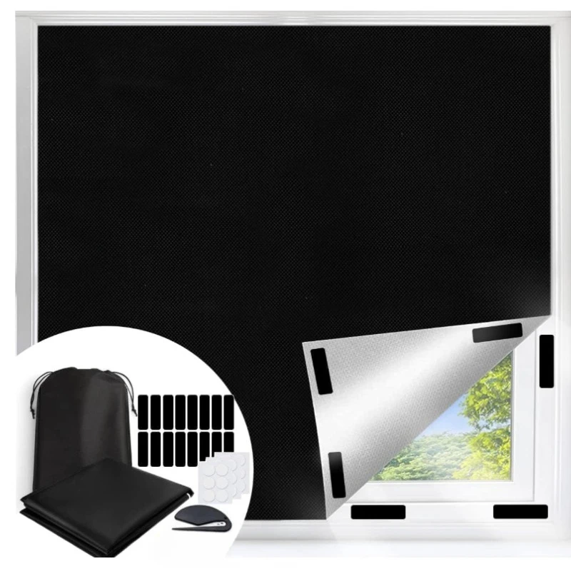 

1-4Sets Portable Blackout Curtains Travel Window Cover DIY Cuttable Light Blocking Bedroom Privacy Protection Curtain