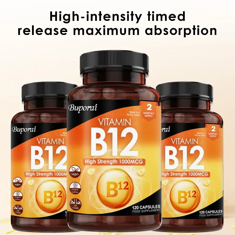 

Vitamin B12 High Strength 1000mcg - Boosts Brain Function and The Immune System, Supports Nervous System Health