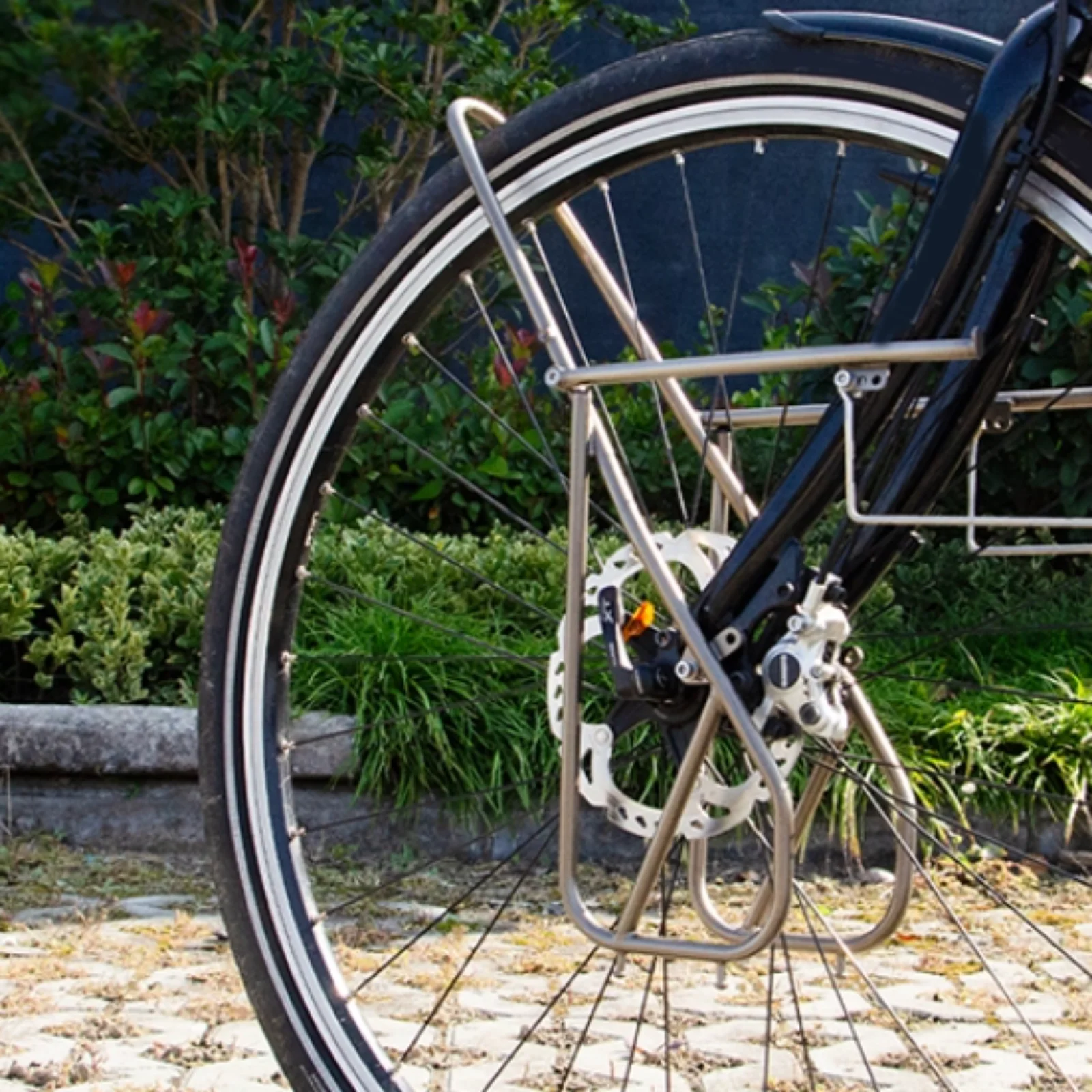 

Bike Front Pannier Rack Professional, Replacement Supplies Practical, Stainless Steel, Strong Load Capacity, Front Side Bag Rack
