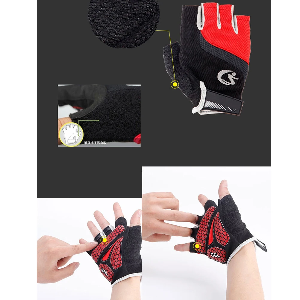 

Bike Workout Glove Cycling Gloves Fingerless Men Breathable Biking with Fingers