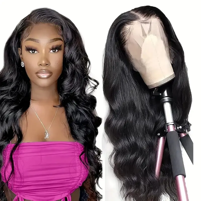 Rosabeauty 13X6 Transparent Body Wave Lace Frontal Wig 13X4 HD Front Human Hair 5X5 Glueless  Water Wave Wig 250 Density