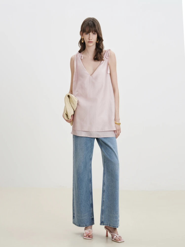 

Утягивающие широкие джинсы RE SENSE, винтажные синие свободные брюки с волнистой талией, универсальные хлопковые эластичные джинсовые брюки для женщин