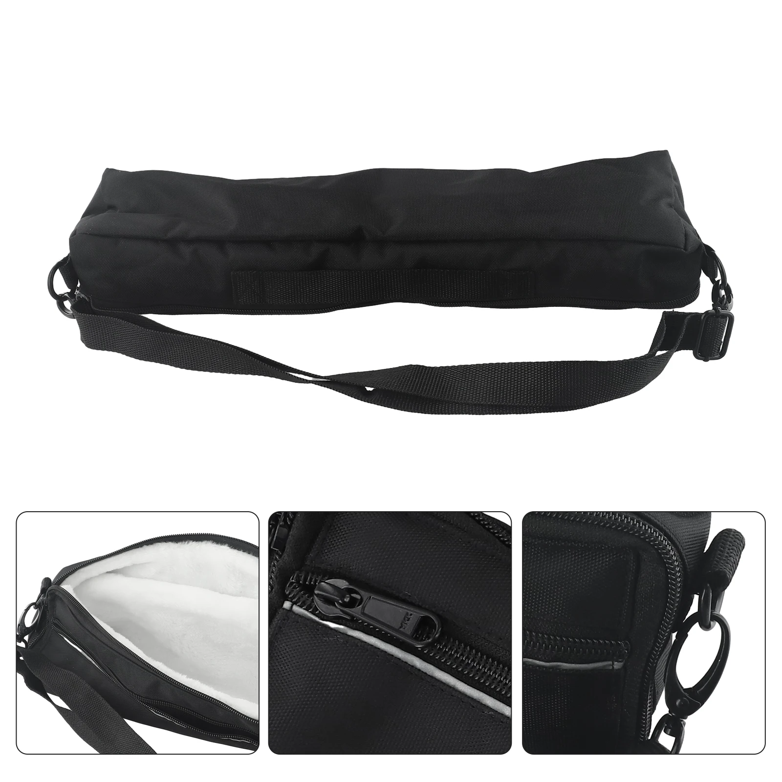 16 17 Holes Flute Bag Black Concert Flute Case Lightweight Padded Parts Soft Lining With Shoulder Strap Useful