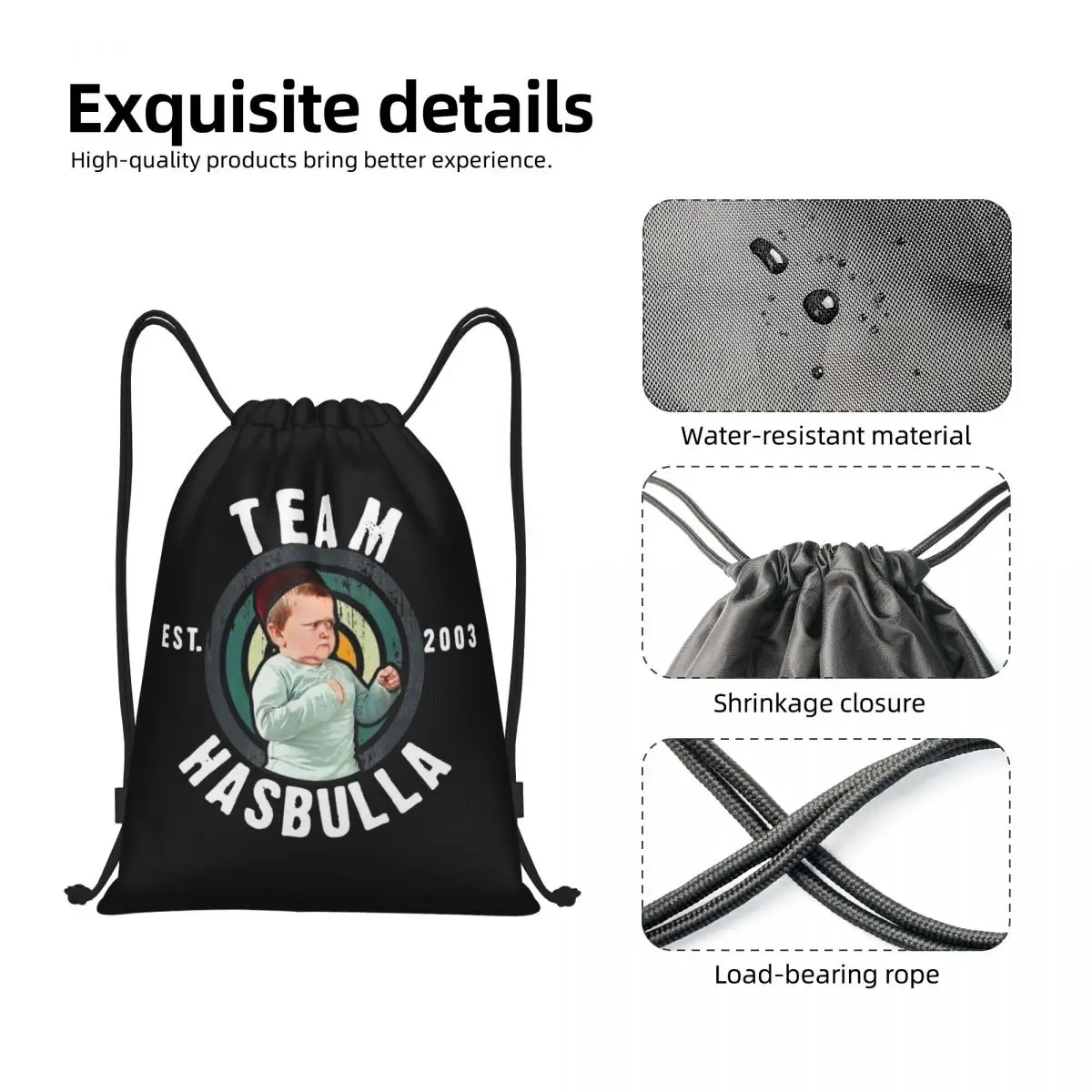 Custom Funny Hasbulla Hasbullah Drawstring Bag for Shopping Yoga Backpacks Men Women Mini Khabib Sports Gym Sackpack