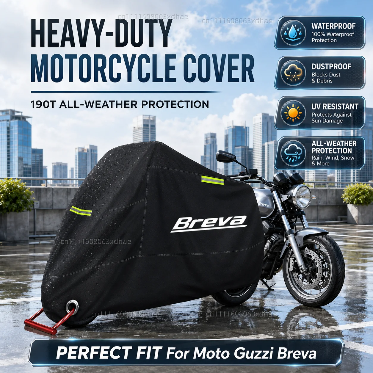 

All Season Motorcycle Cover Rainproof Dustproof UV Protection 190T Oxford Cloth For For Moto Guzzi Breva 2003-2016 Touring